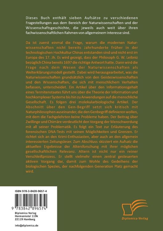 Produktbild: Die Natur im Spiegel der Wissenschaft: Sieben naturwissenschaftliche Essays