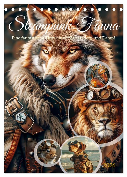 Produktbild: Steampunk Fauna (Tischkalender 2026 DIN A5 hoch), CALVENDO Monatskalender