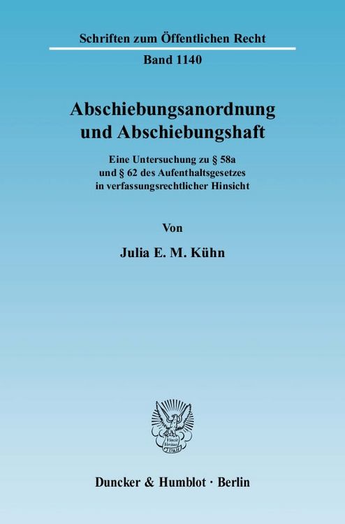 Produktbild: Abschiebungsanordnung und Abschiebungshaft.