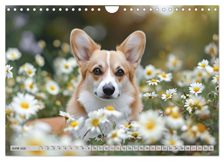 Produktbild: Corgis in Bloom (Wall Calendar 2026 DIN A4 landscape), CALVENDO 12 Month Wall Calendar