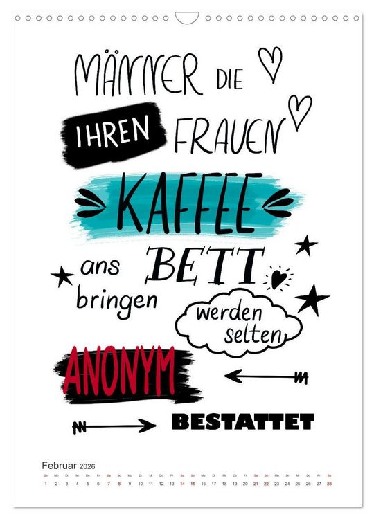 Produktbild: Kaffee liebt dich (Wandkalender 2026 DIN A3 hoch), CALVENDO Monatskalender