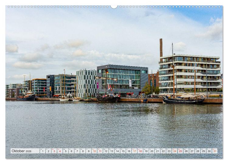 Produktbild: Bremerhaven Stadtansichten (Wandkalender 2026 DIN A2 quer), CALVENDO Monatskalender