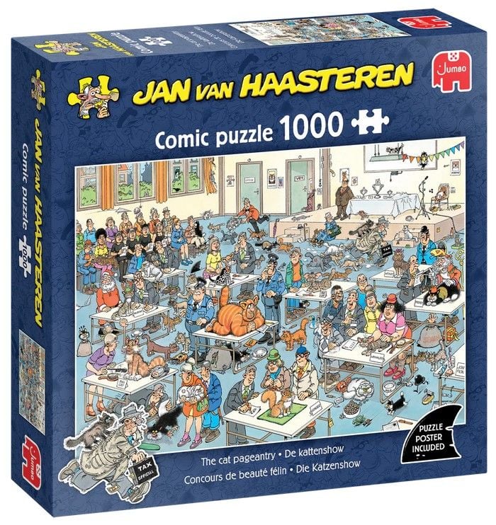 Produktbild: Jumbo 1110100619 - Jan van Haasteren, Die Katzenshow, Comic-Puzzle, 1000 Teil