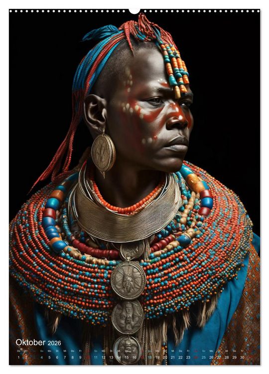 Produktbild: Inspiriert von den Massai, den stolzen Kriegern Afrikas (hochwertiger Premium Wandkalender 2026 DIN A2 hoch), Kunstdruck in Hochglanz