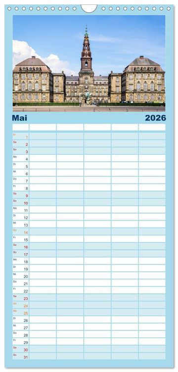 Produktbild: Familienplaner 2026 - Kopenhagen - Die wundervolle Hafenstadt mit 5 Spalten (Wandkalender, 21 x 45 cm) CALVENDO