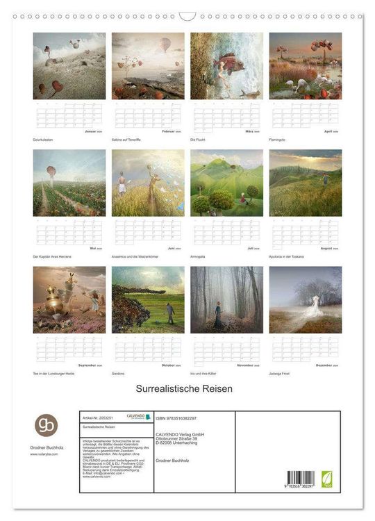 Produktbild: Surrealistische Reisen (Wandkalender 2026 DIN A2 hoch), CALVENDO Monatskalender