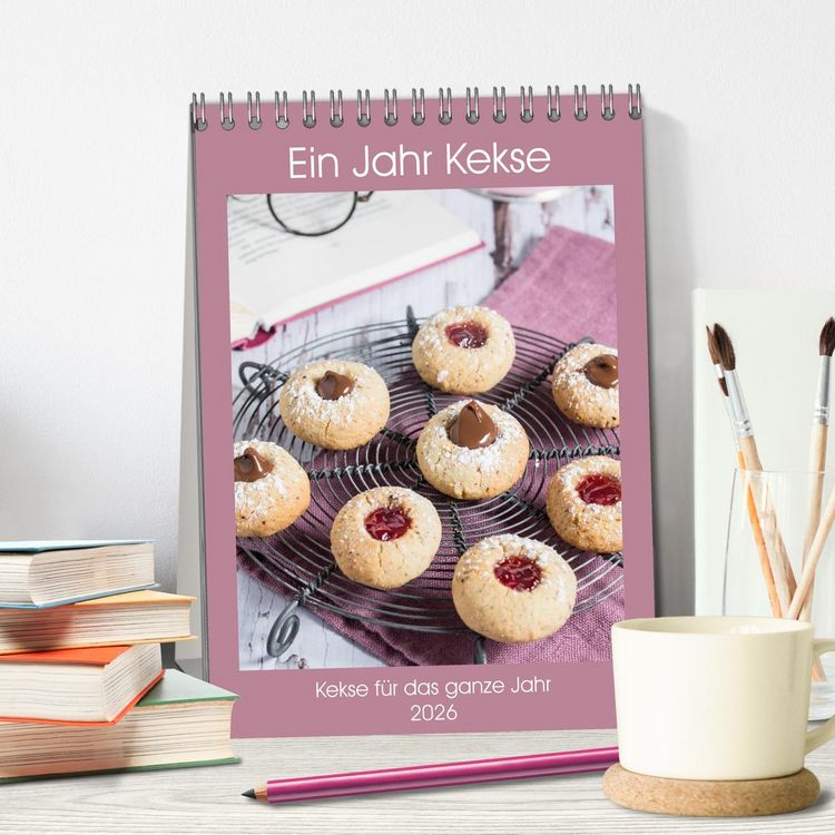 Produktbild: Ein Jahr Kekse (Tischkalender 2026 DIN A5 hoch), CALVENDO Monatskalender