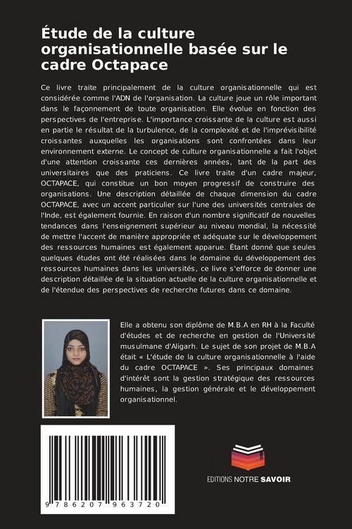 Produktbild: &Eacute;tude de la culture organisationnelle bas&eacute;e sur le cadre Octapace