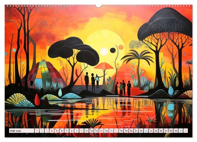 Produktbild: Sc&egrave;nes de vie africaine (Calendrier mural 2026 DIN A2 vertical) calendrier de bureau