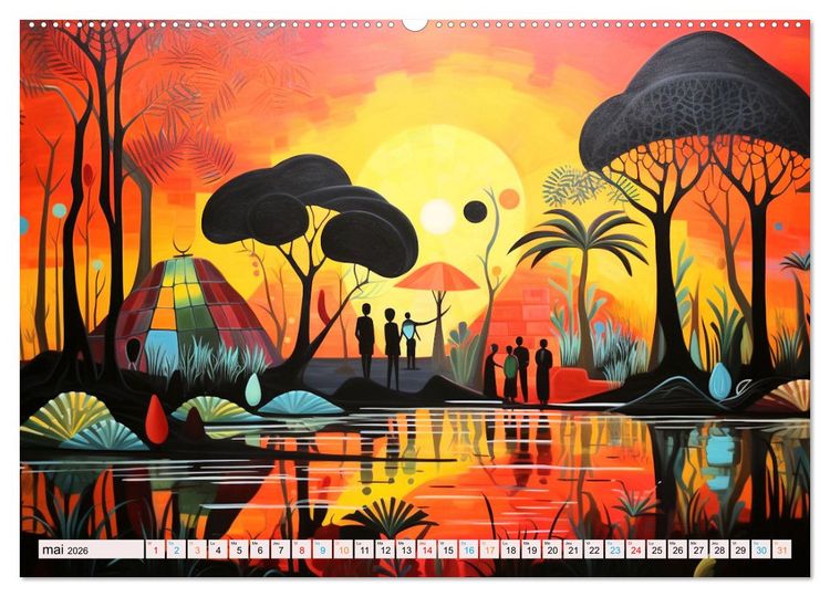Produktbild: Sc&egrave;nes de vie africaine (Calendrier mural 2026 DIN A2 vertical), CALVENDO calendrier mensuel