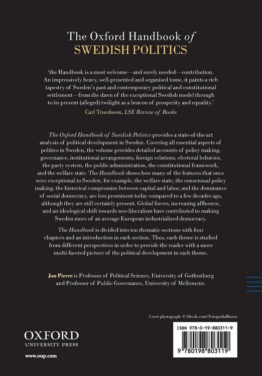 Produktbild: The Oxford Handbook of Swedish Politics