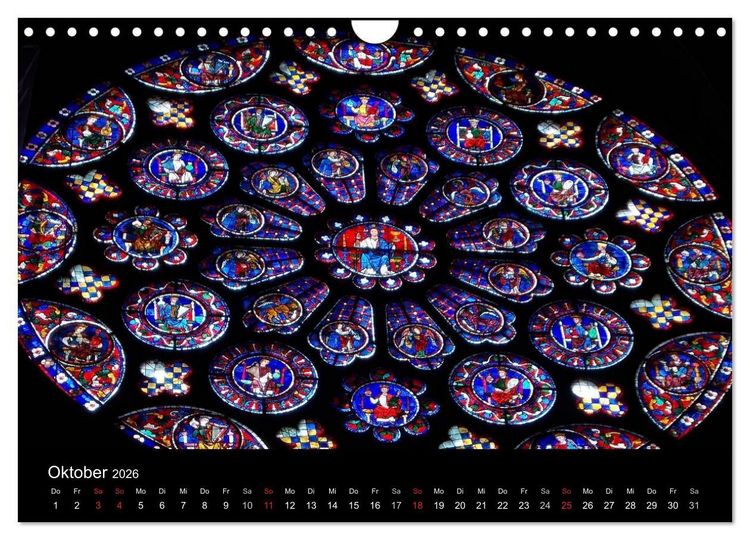 Produktbild: Bilder aus Licht - Notre Dame de Chartres (Wandkalender 2026 DIN A4 quer), CALVENDO Monatskalender