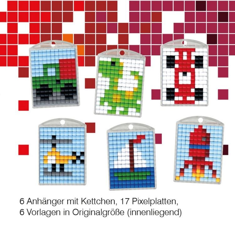 Produktbild: PRACHT Pixel Bastelset Nr. 7 gro&szlig; 6 Medaillons im W&uuml;rfel