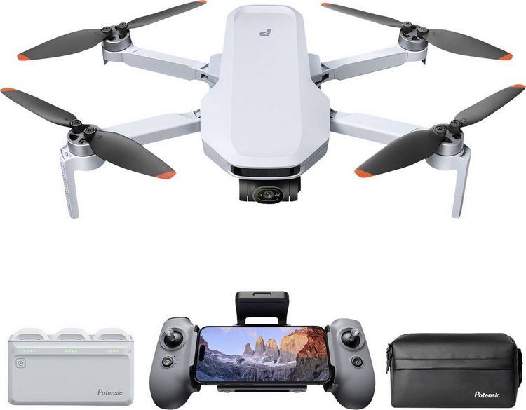 Produktbild: Potensic ATOM 2 Fly More Combo Quadrocopter RtF Kameraflug, GPS-Funktion Grau