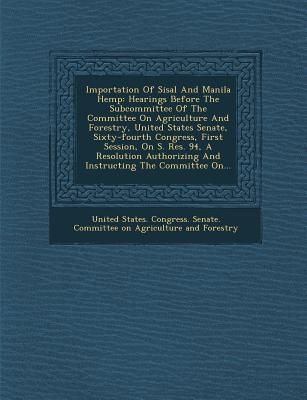 Produktbild: Importation of Sisal and Manila Hemp