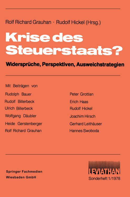 Bild vom Artikel Krise des Steuerstaats? vom Autor Rolf Richard Grauhan