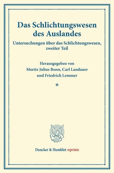 Produktbild: Das Schlichtungswesen des Auslandes.