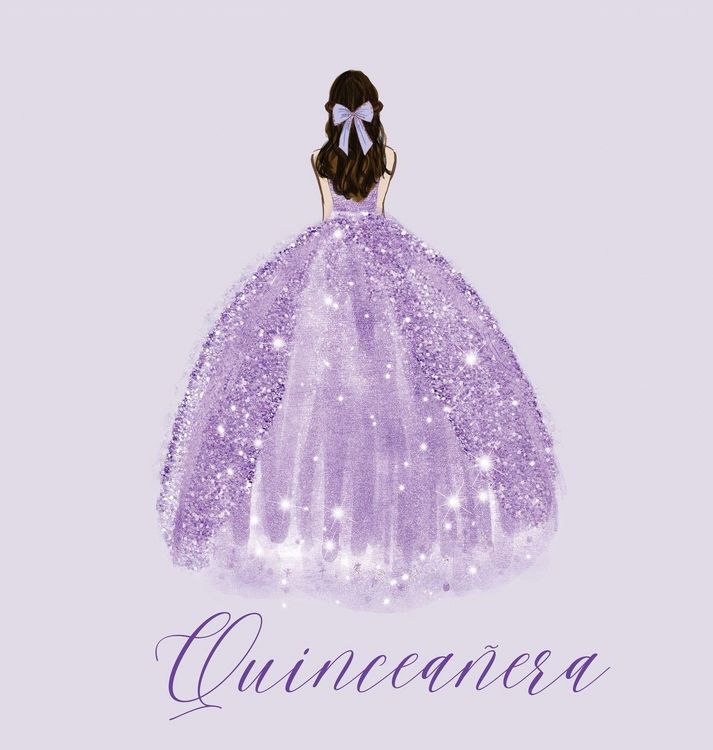 Produktbild: Quinceanera Guest Book with purple dress (hardback)