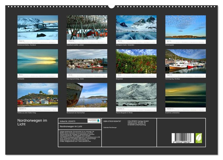 Produktbild: Nordnorwegen im Licht (hochwertiger Premium Wandkalender 2026 DIN A2 quer), Kunstdruck in Hochglanz