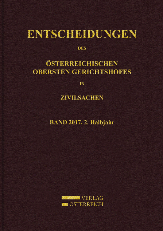 Produktbild: Entscheidungen des Obersten Gerichtshofes in Zivilsachen