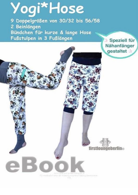 Produktbild: Yogi.HOSE - Yogahose Damen in 9 Gr&ouml;&szlig;en 30/32 bis 56/58 Schnittmuster mit N&auml;hanleitung von firstloungeberlin