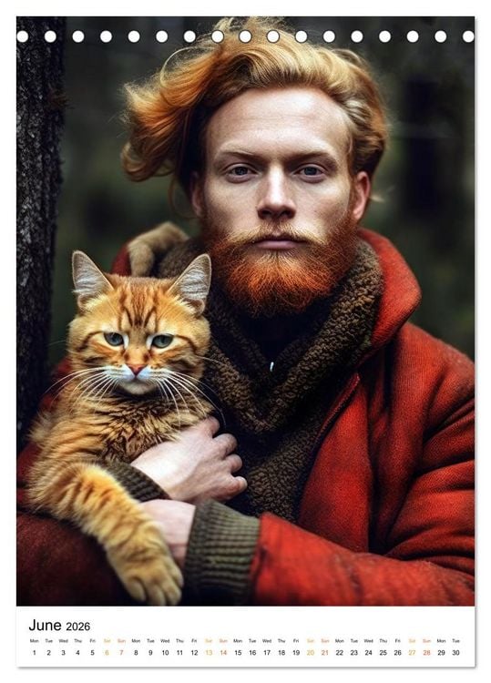 Produktbild: Purrrfect Companions (Desk Calendar 2026 DIN A5 portrait), CALVENDO 12 Month DeskCalendar