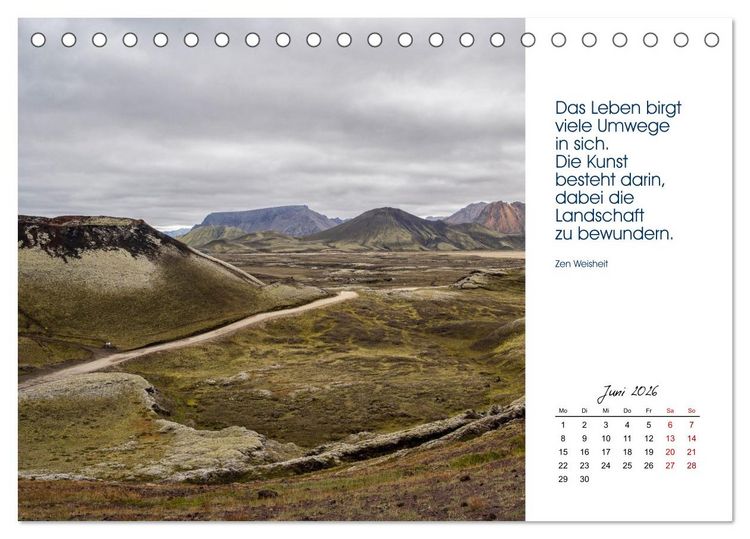 Produktbild: Insel der Elemente &ndash; Island in Bildern und Gedanken (Tischkalender 2026 DIN A5 quer), CALVENDO Monatskalender