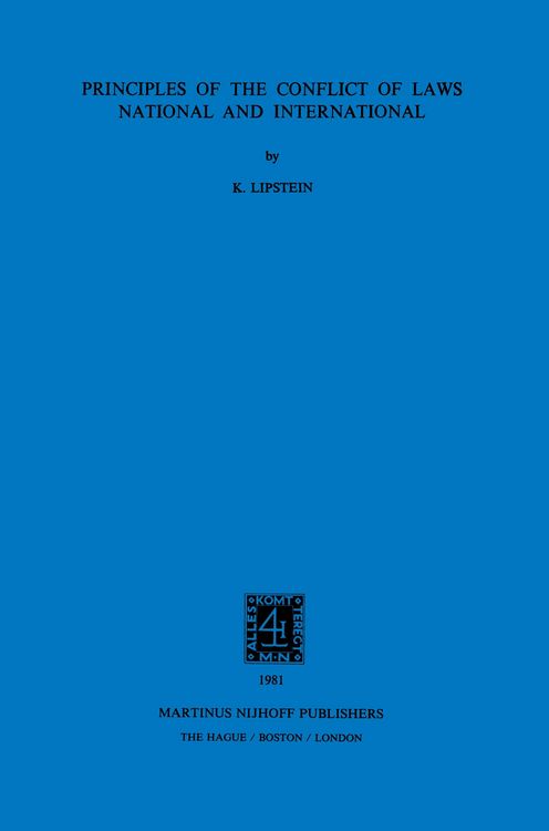 Produktbild: Principles of the Conflict of Laws National and International