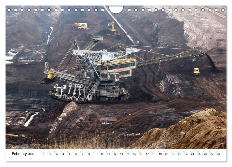 Produktbild: Mining machines in action - Various open-pit mines (Wall Calendar 2026 DIN A4 landscape), CALVENDO 12 Month Wall Calendar
