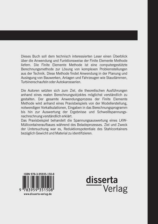 Produktbild: Die Finite Elemente Methode: Eine verst&auml;ndliche Einf&uuml;hrung anhand der Spannungskalkulation eines LKW-Aufbaues in Pro/MECHANICA
