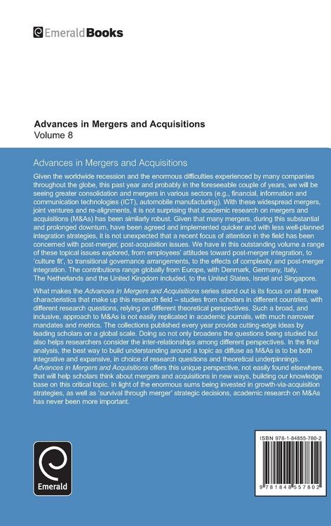 Produktbild: Advances in Mergers and Acquisitions