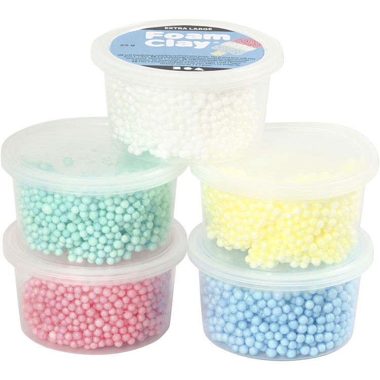 Produktbild: Creativ Company Foam Clay Extra Large, sortierte Farben, 5x25 g