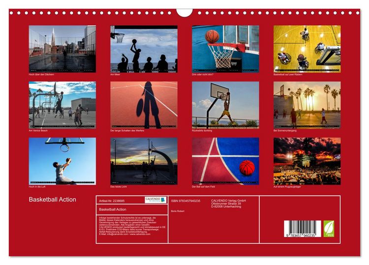 Produktbild: Basketball Action (Wandkalender 2026 DIN A3 quer), CALVENDO Monatskalender
