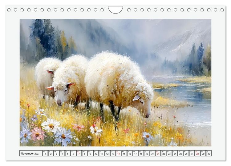 Produktbild: Schafe. Friedliche Tiere in sanften Naturmomenten (Wandkalender 2027 DIN A4 quer), CALVENDO Monatskalender