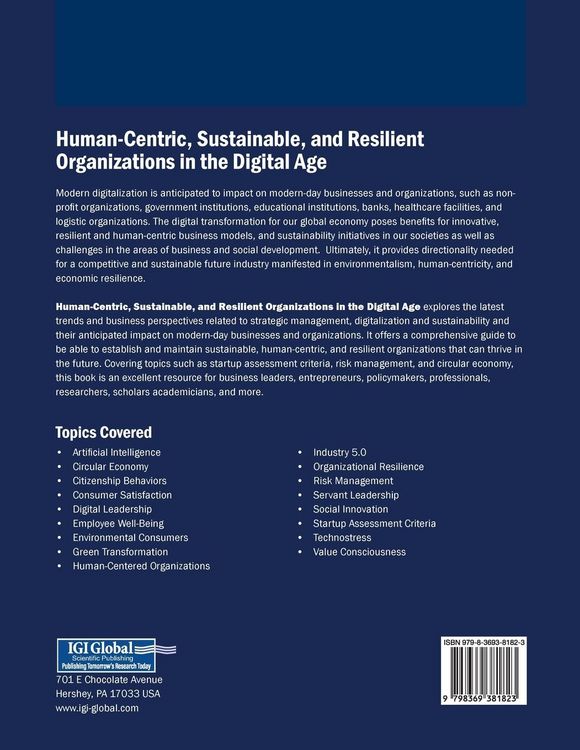 Produktbild: Human-Centric, Sustainable, and Resilient Organizations in the Digital Age
