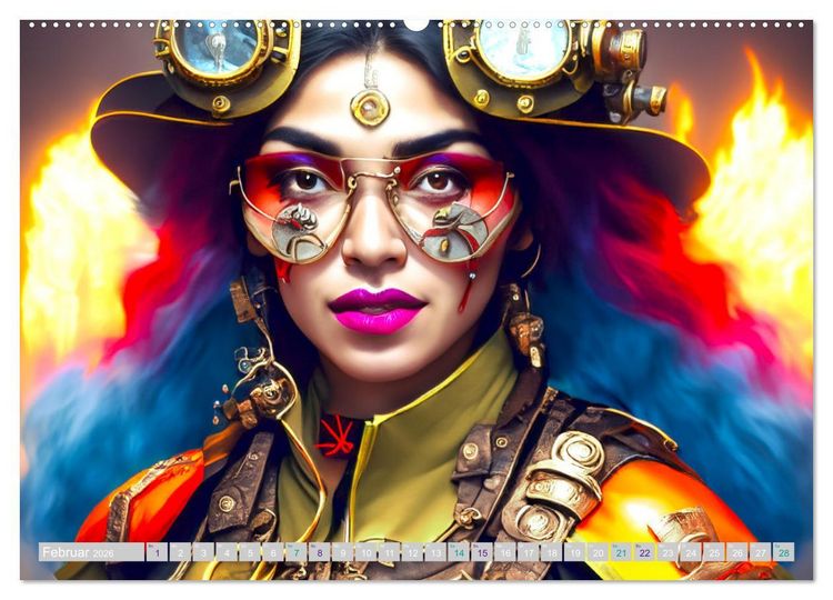 Produktbild: Starke Frauen - Steampunk Lebenswelten (Wandkalender 2026 DIN A2 quer), CALVENDO Monatskalender