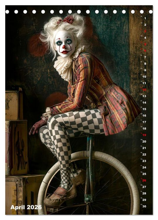 Produktbild: Clowngeschichten - Eine besondere Welt (Tischkalender 2026 DIN A5 hoch), CALVENDO Monatskalender