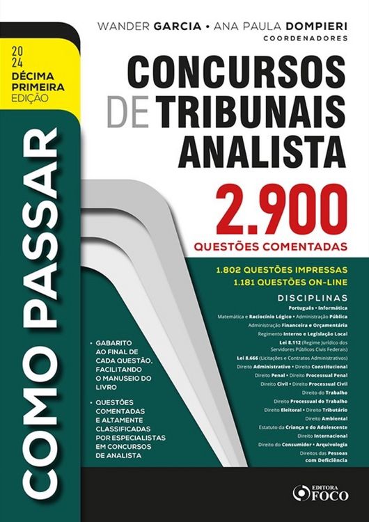 Produktbild: Como Passar em Concursos de Tribunais Analista - 11&ordf; Ed - 2024