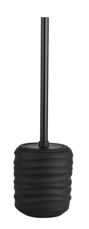 Produktbild: WC-Garnitur Mod. Illana, schwarz, Keramik, Edelstahl, &Oslash;8,5x38,5 cm, soft-touch Beschichtung,