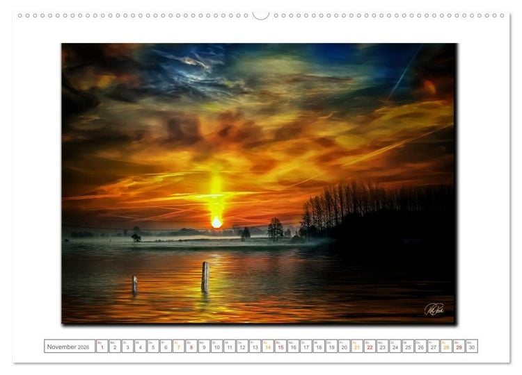 Produktbild: Zwischenzeiten - Zeiten zwischen Tag und Nacht (Wandkalender 2026 DIN A2 quer), CALVENDO Monatskalender