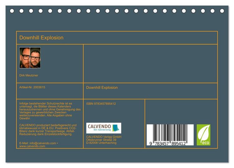 Produktbild: Downhill Explosion (Tischkalender 2026 DIN A5 quer), CALVENDO Monatskalender