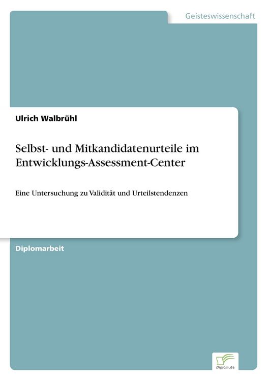 Produktbild: Selbst- und Mitkandidatenurteile im Entwicklungs-Assessment-Center