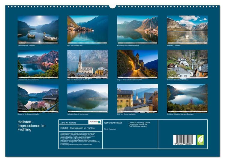 Produktbild: Hallstatt - Impressionen im Fr&uuml;hling (Wandkalender 2026 DIN A2 quer), CALVENDO Monatskalender