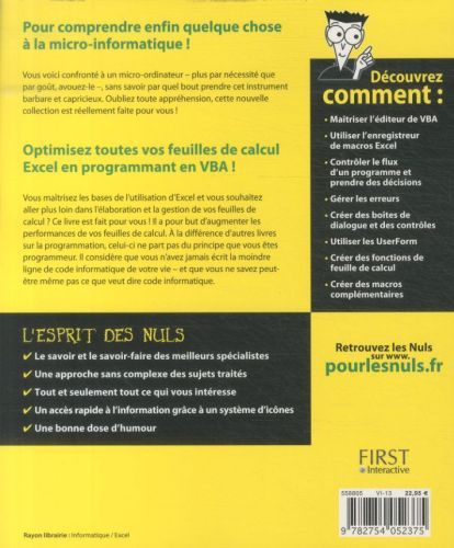 Produktbild: Programmation VBA pour Excel 2010 et 2013 pour les nuls