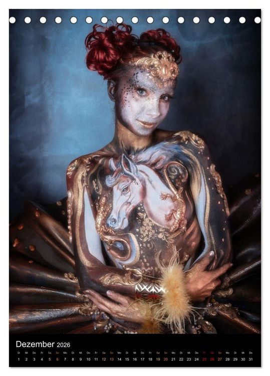 Produktbild: Klangk&ouml;rper - Bodypainting Adventures (Tischkalender 2026 DIN A5 hoch), CALVENDO Monatskalender