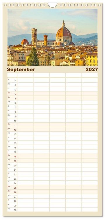 Produktbild: Familienplaner 2027 - Florenz - Reiseziel in der Toskana mit 5 Spalten (Wandkalender, 21 x 45 cm) CALVENDO