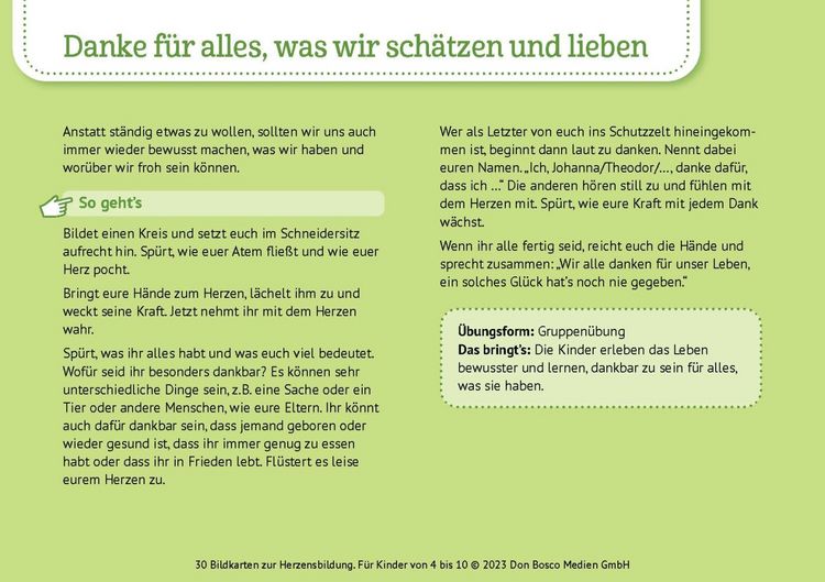 Produktbild: 30 Bildkarten zur Herzensbildung