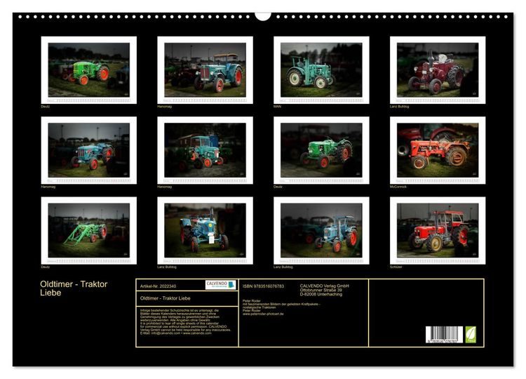 Produktbild: Oldtimer - Traktor Liebe (Wandkalender 2026 DIN A2 quer), CALVENDO Monatskalender
