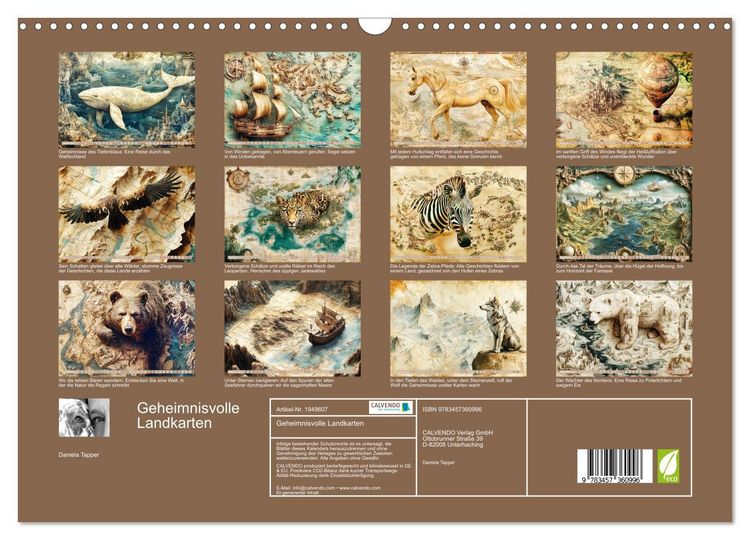 Produktbild: Geheimnisvolle Landkarten (Wandkalender 2026 DIN A3 quer), CALVENDO Monatskalender