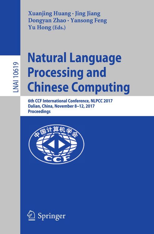 Produktbild: Natural Language Processing and Chinese Computing
